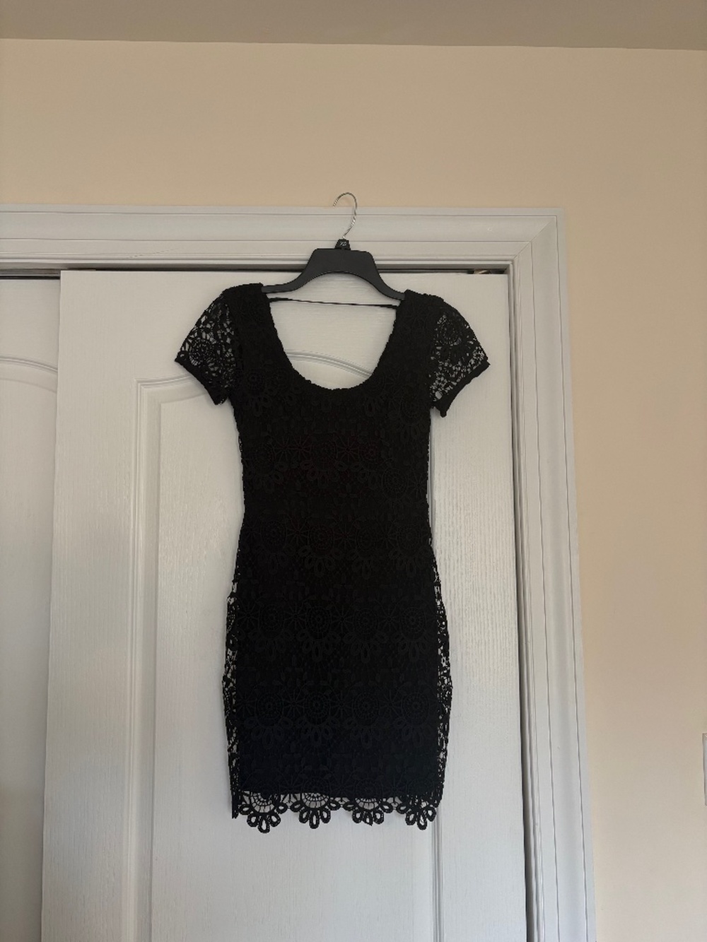 Hollister Black Lace Short Sleeve Bodycon Mini Dress XS